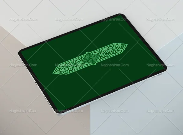 المان و نقوش سبز طرح قلمدان