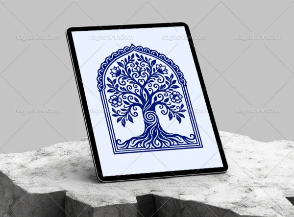 المان و نقوش درخت سنتی طرح محراب