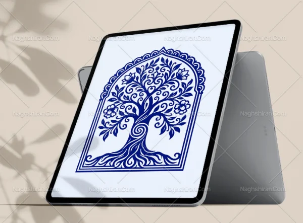 المان و نقوش درخت سنتی طرح محراب