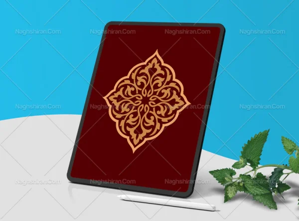 المان و نقوش قهوه ای سنتی طرح نشان