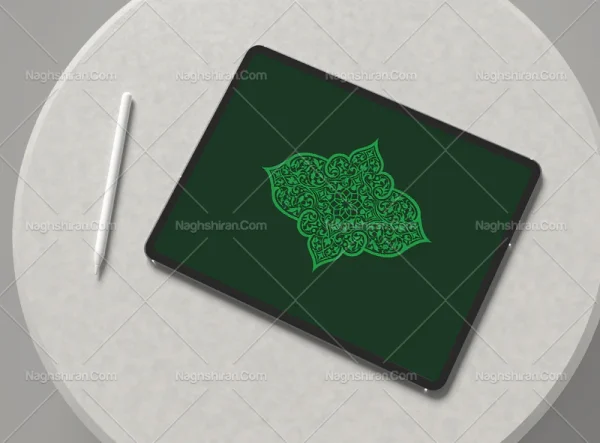 المان و نقوش سبز رنگ تذهیب