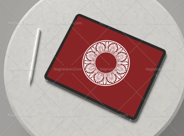 حاشیه دایره نقوش سفید سنتی