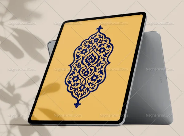 ترنج نقوش ختایی آبی