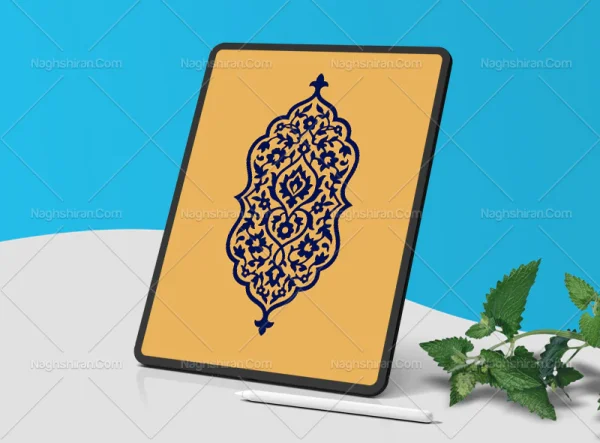 ترنج نقوش ختایی آبی