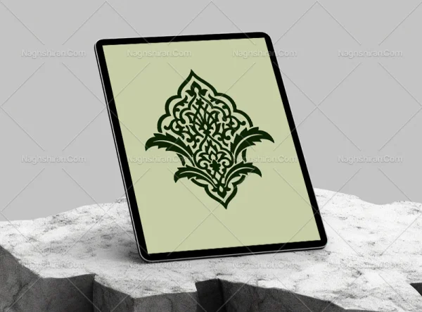 نشان ساده گل و برگ سنتی سبز