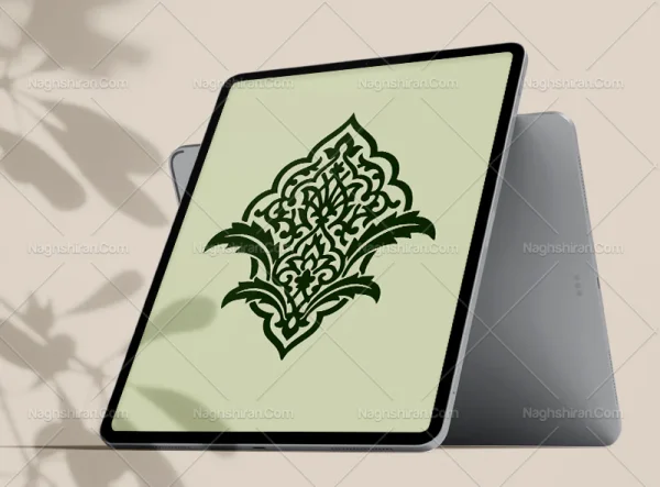 نشان ساده گل و برگ سنتی سبز