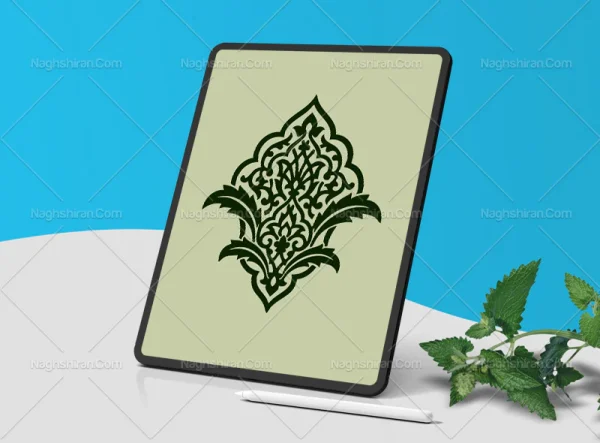 نشان ساده گل و برگ سنتی سبز