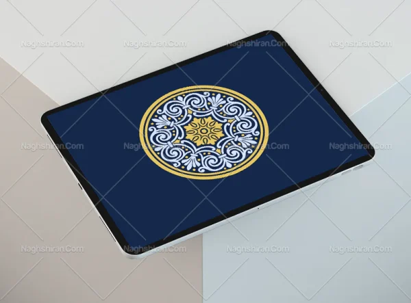 طرح نشان رنگی نقش و نگار سنتی