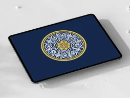 طرح نشان رنگی نقش و نگار سنتی