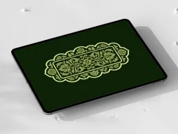 طرح ترنج نقوش سبز و سفید سنتی