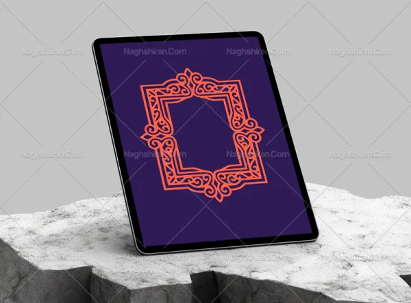 حاشیه نقوش قرمز ساده سنتی