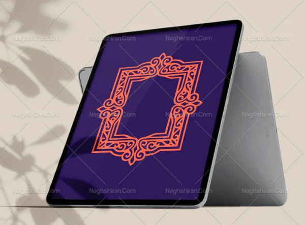 حاشیه نقوش قرمز ساده سنتی