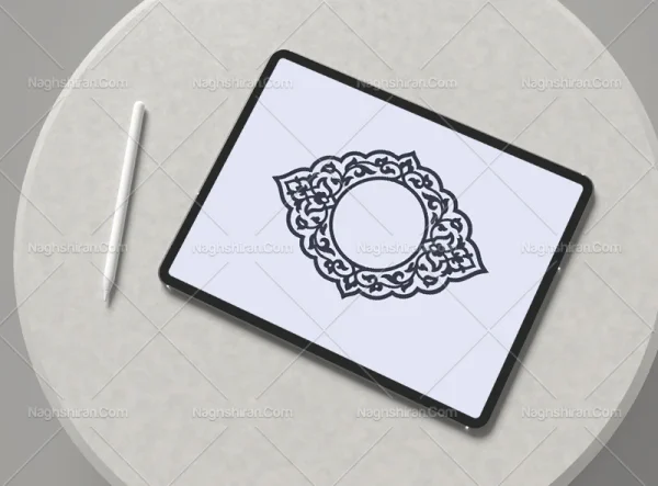 حاشیه ترنج نقوش سنتی رنگی