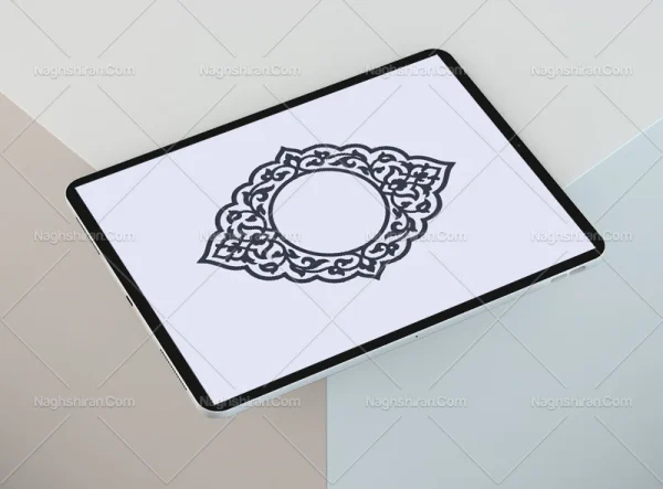حاشیه ترنج نقوش سنتی رنگی