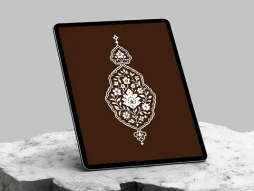 طرح ترنج و سر ترنج ختایی سفید