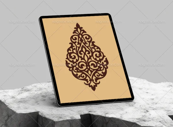 وکتور المان سنتی طرح نشان قهوه ای